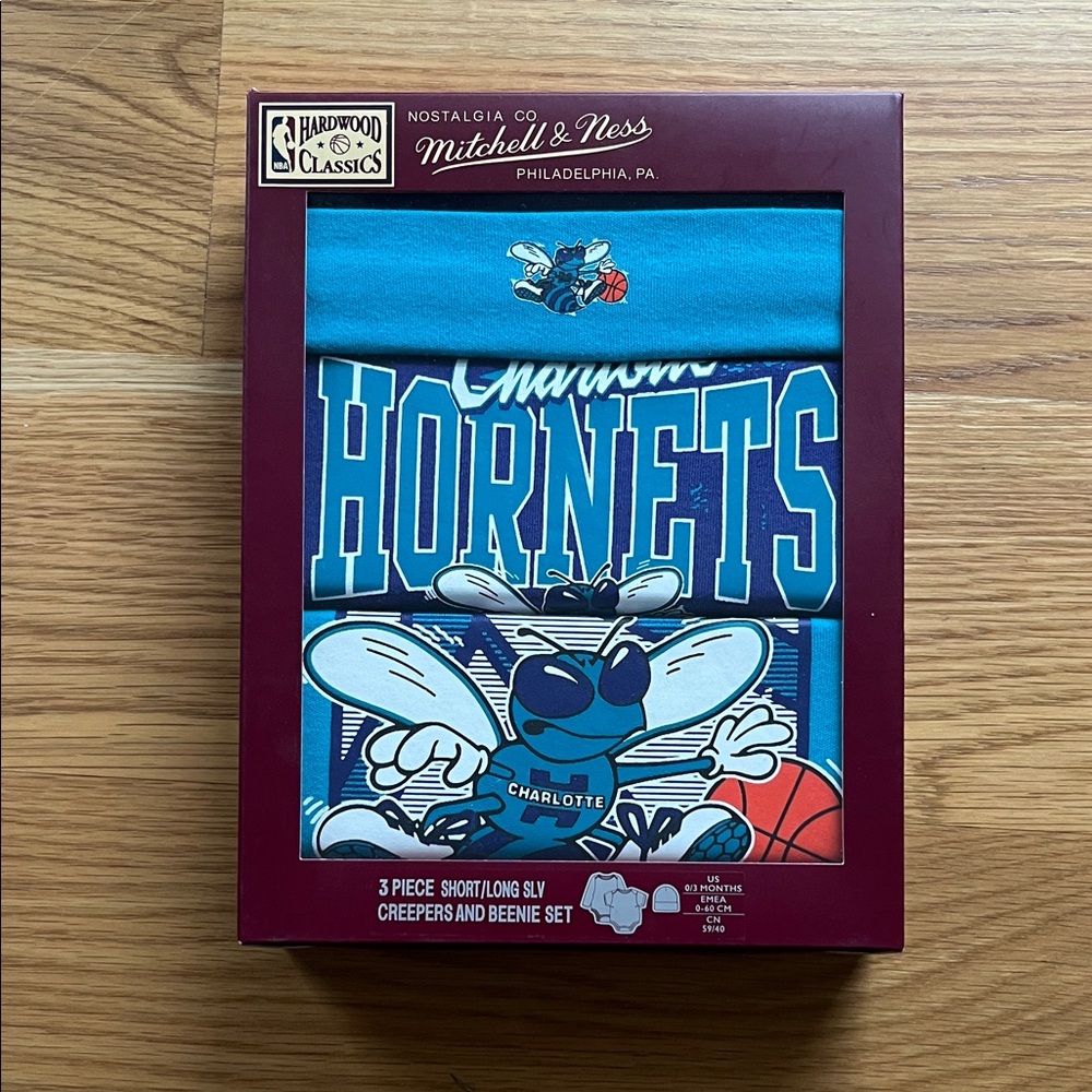 Mitchell & Ness Charlotte Hornets Baby Outfit Set - Blue